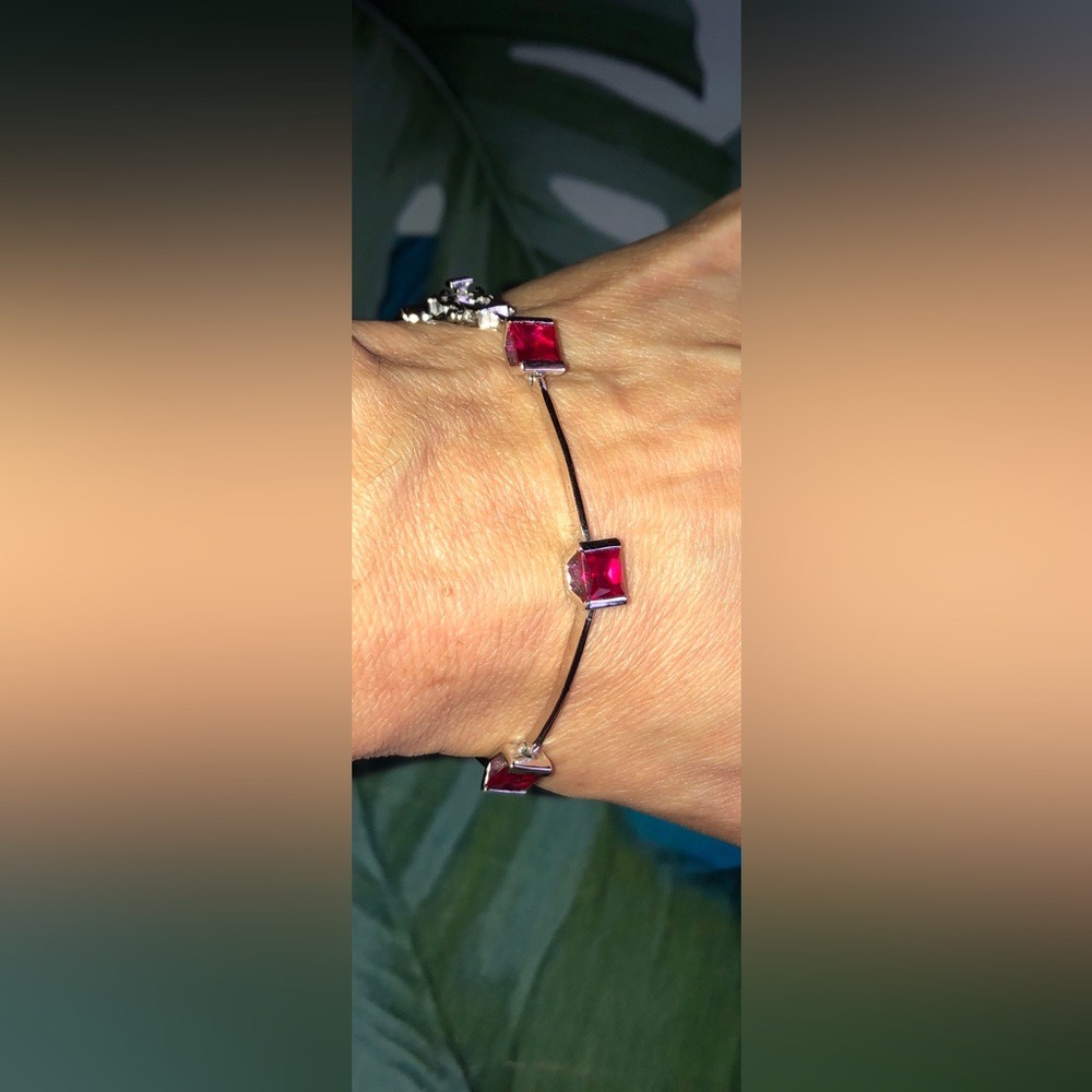 Ruby Bracelet Solid 925 Sterling Silver. - image 2